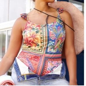 Farm Rio Lita One-Piece Boho Peasant Hipster Hippie Art Chic Farmhouse Swimsuit